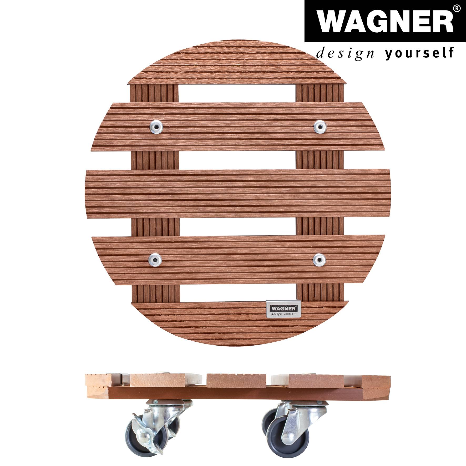 Wagner design yourself Pflanzenroller WPC GH 0535 Kunststoff braun rund 29.0 x 7.5 cm (20053501)