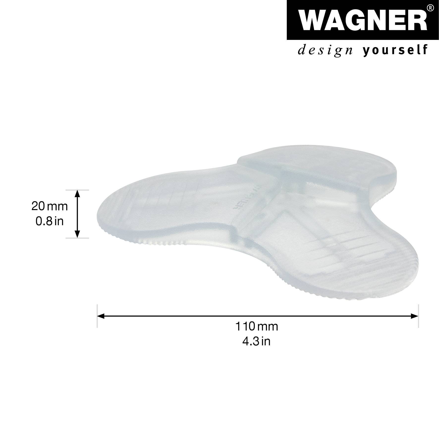 WAGNER Türstopper 3STOP CLEAR - Ø 110 x 20 mm, Kunststoff Elastomer, transparent, 3 Keilhöhen, Awards - 15698501