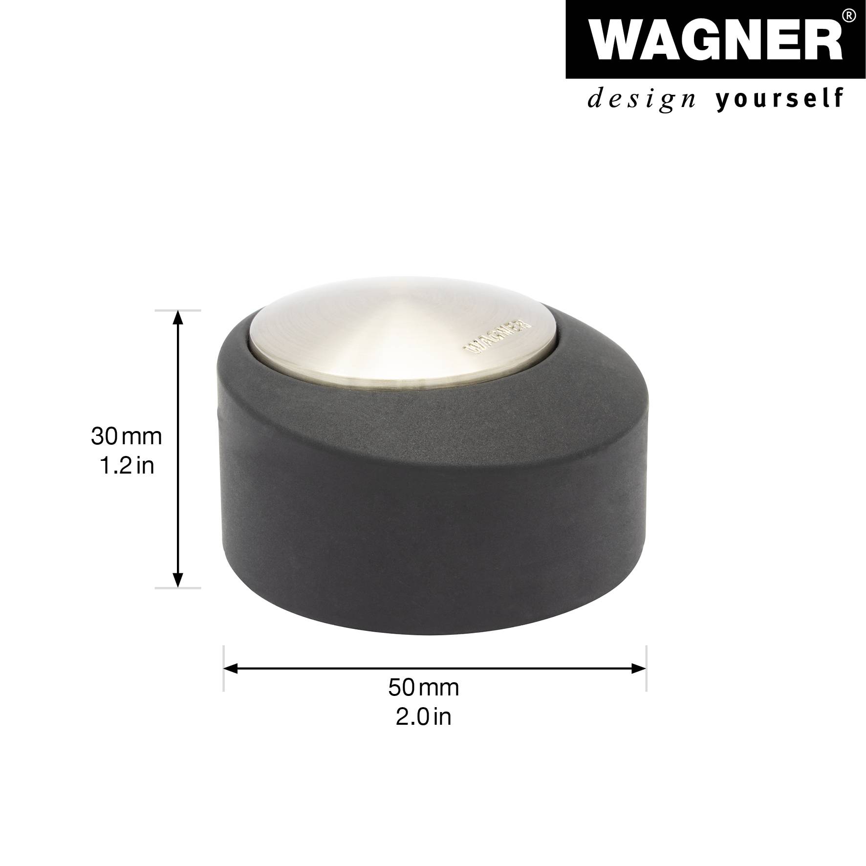Wagner design yourself EH 5181 Türstopper Zinkdruckguss Kautschuk O 5.0 cm (15518111)
