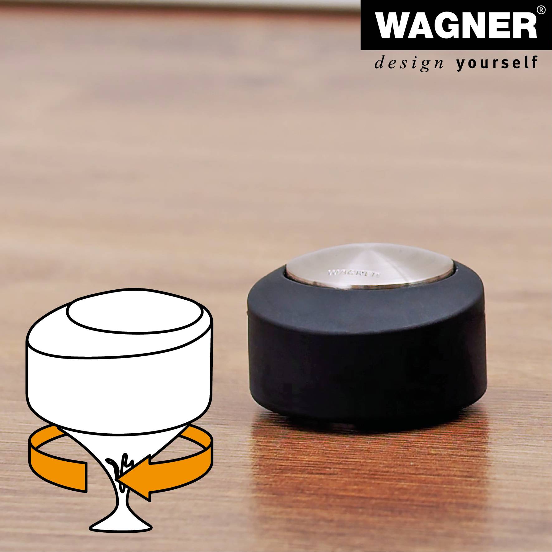 Wagner design yourself EH 5181 Türstopper Zinkdruckguss Kautschuk O 5.0 cm (15518111)