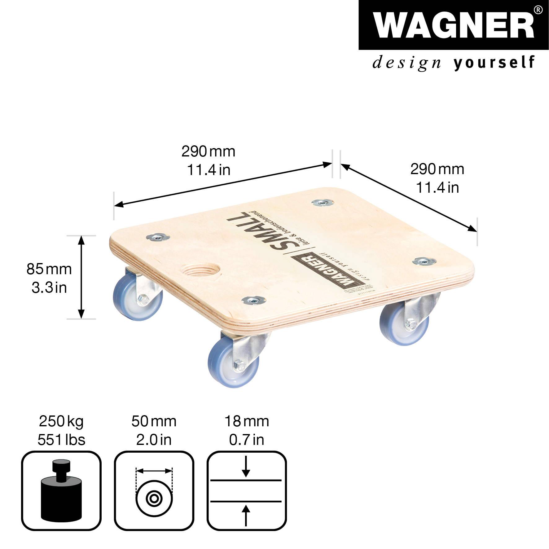 Wagner design yourself Transportroller MM 1353 birke 29.0 x 29.0 8.6 cm bis 250.0 kg