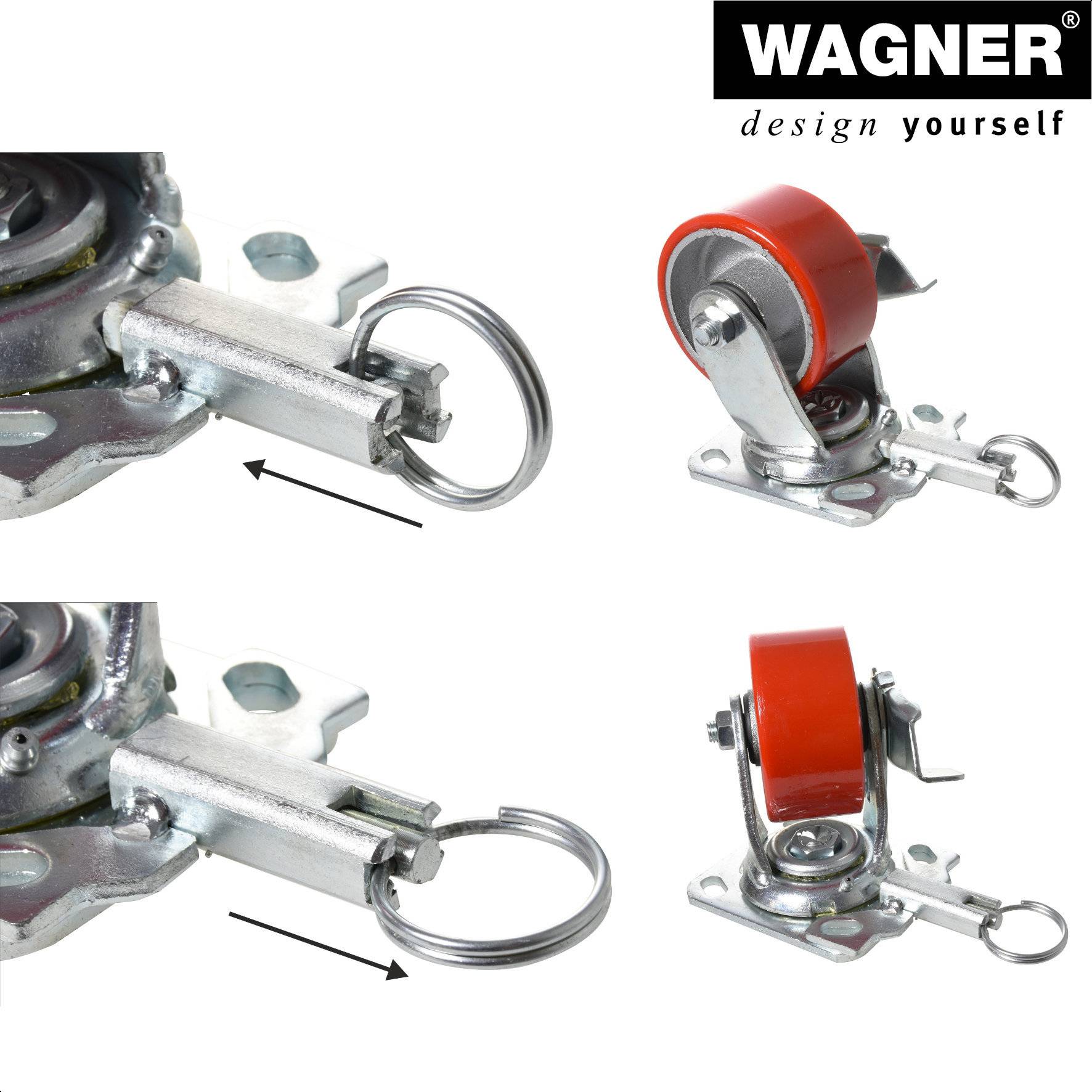 Wagner design yourself Schwerlast-Lenkrolle RO 0115 rot (4011501)