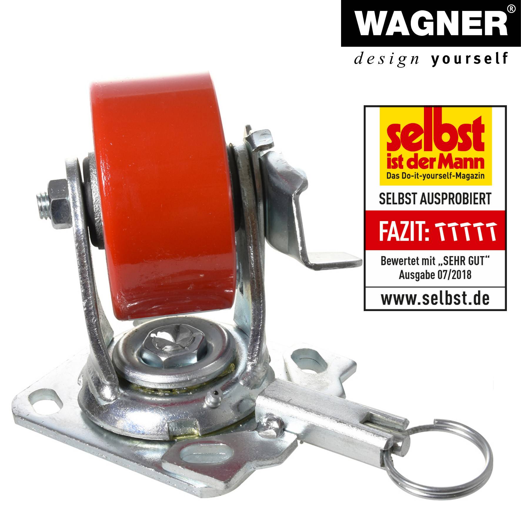 Wagner design yourself Schwerlast-Lenkrolle RO 0115 rot (4011501)