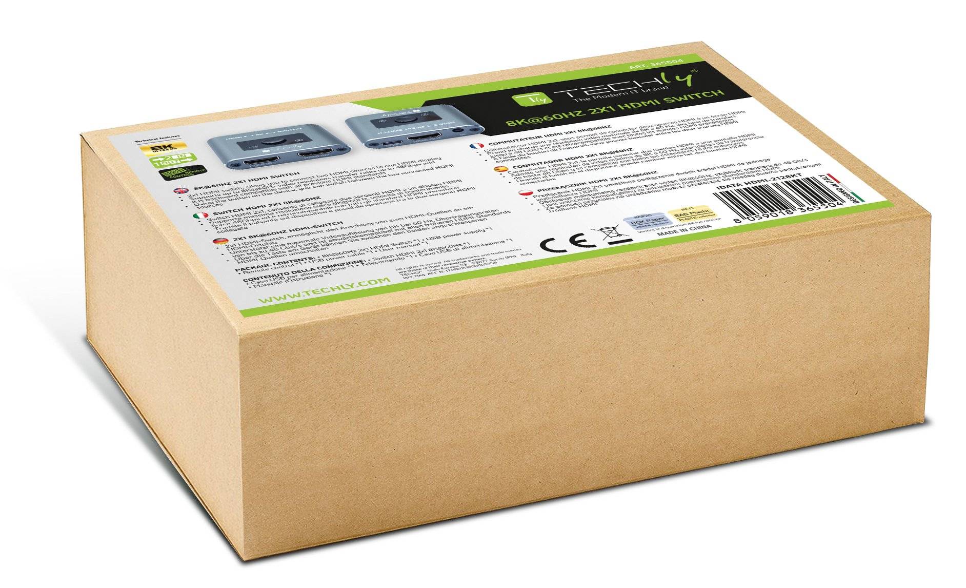 Techly Switch HDMI 2.1 2X1 8K Multimedia-Technik Switche