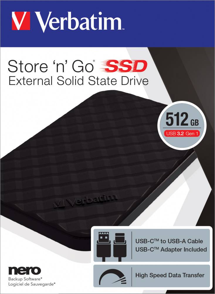 Verbatim Store 'n' Go Portable SSD 512 GB Externe SSD USB-C® Schwarz 53250