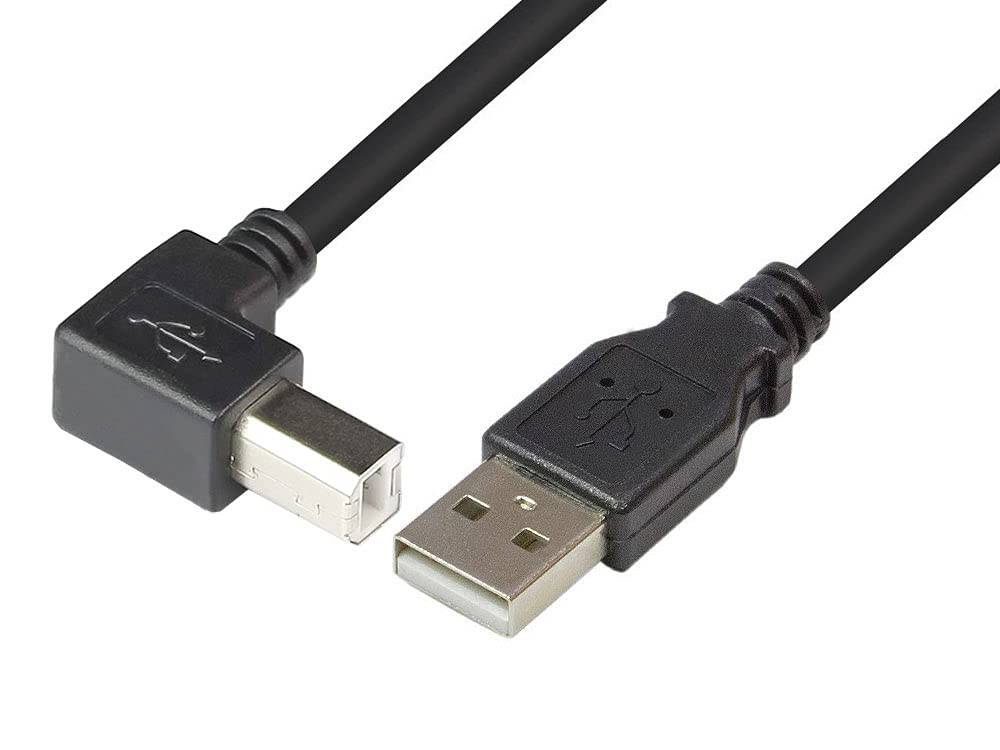 Techly USB 2.0 Kabel,A-Stecker auf B-Stecker,gewinkelt,1m,sw