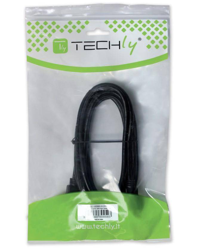 Techly USB 2.0 Kabel,A-Stecker auf B-Stecker,gewinkelt,1m,sw