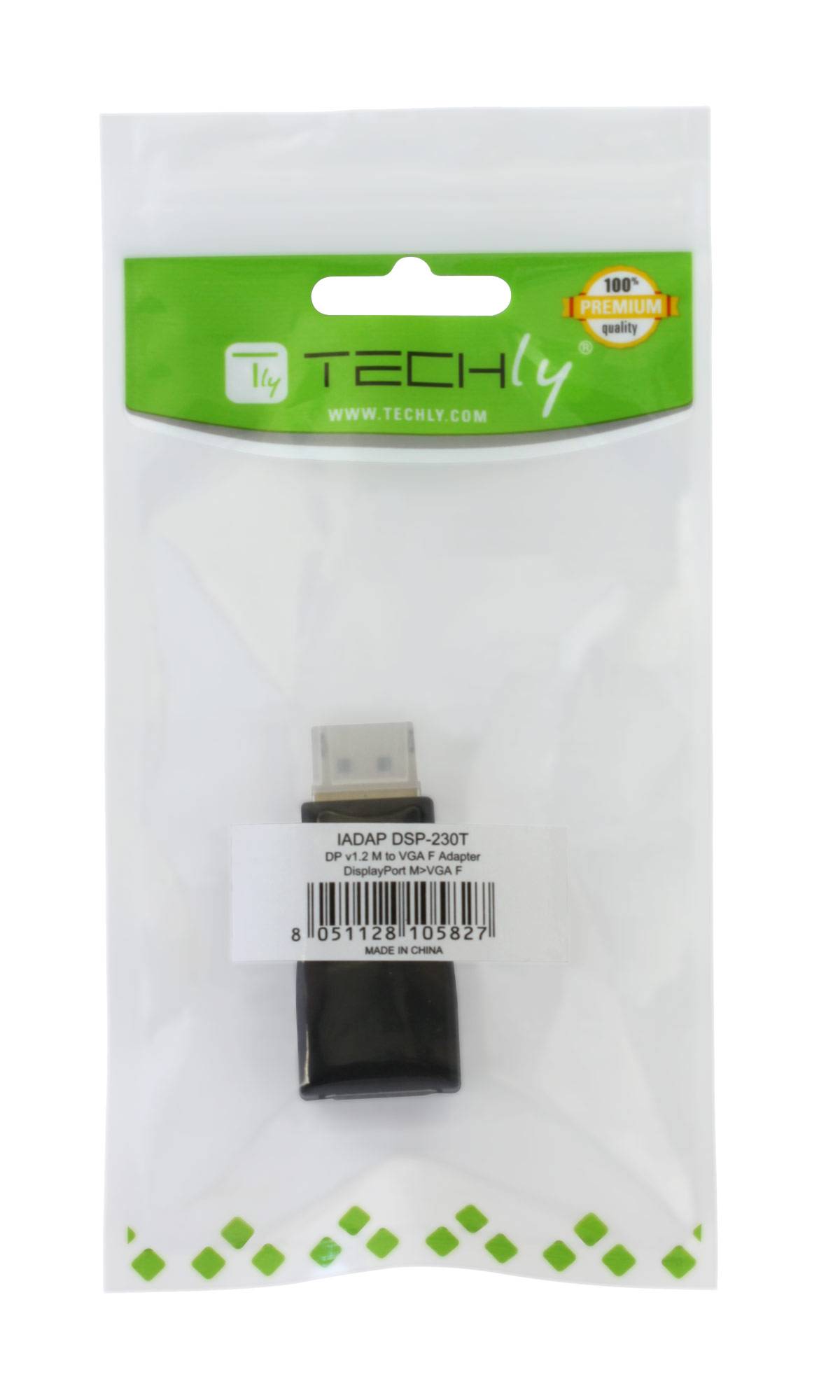 TECHly IADAP-DSP-230T DisplayPort / VGA Adapter [1x DisplayPort Stecker - 1x VGA-Buchse] Schwarz