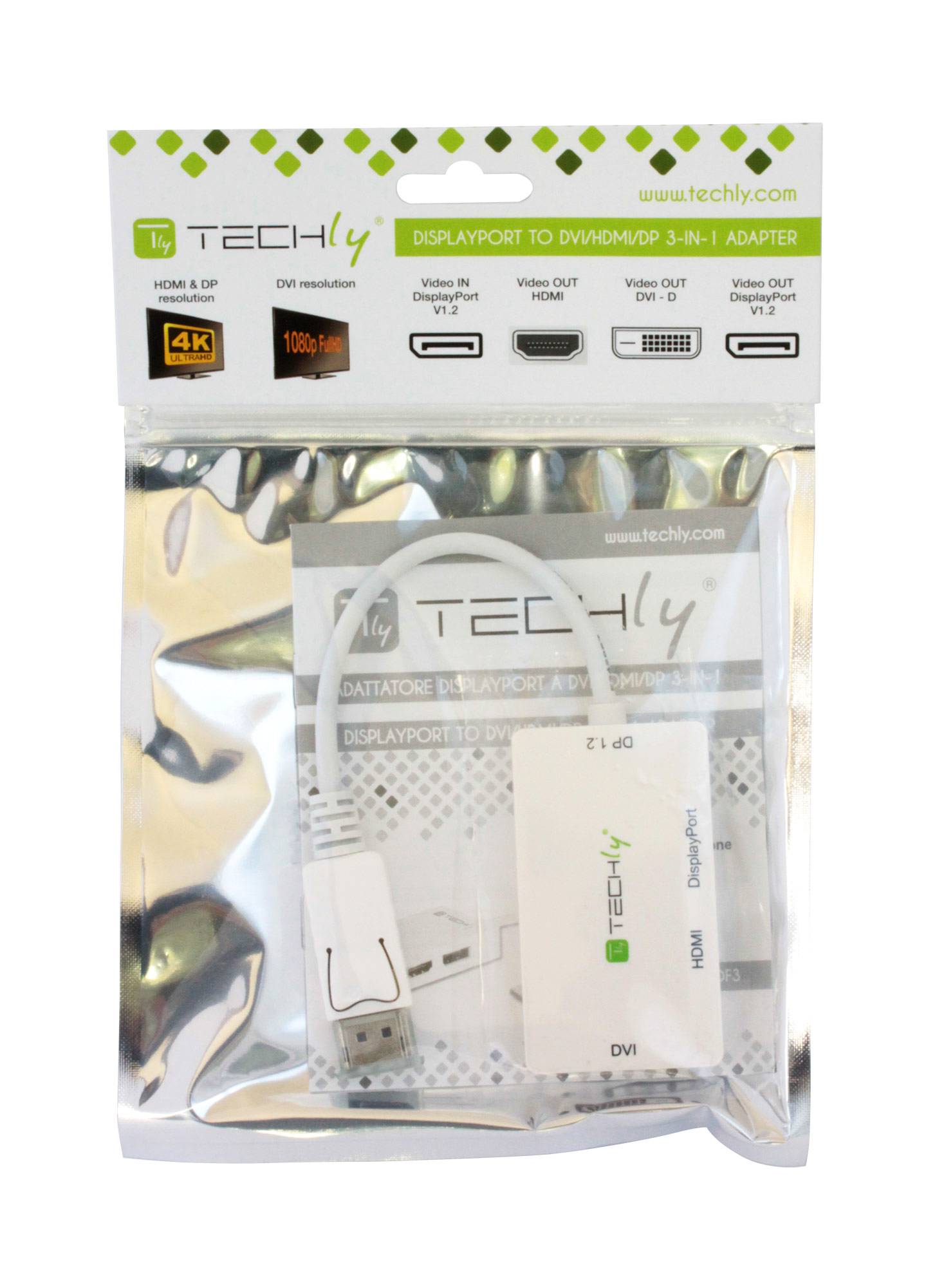 Techly Adapter - DisplayPort auf DVI/HDMI/DisplayPort