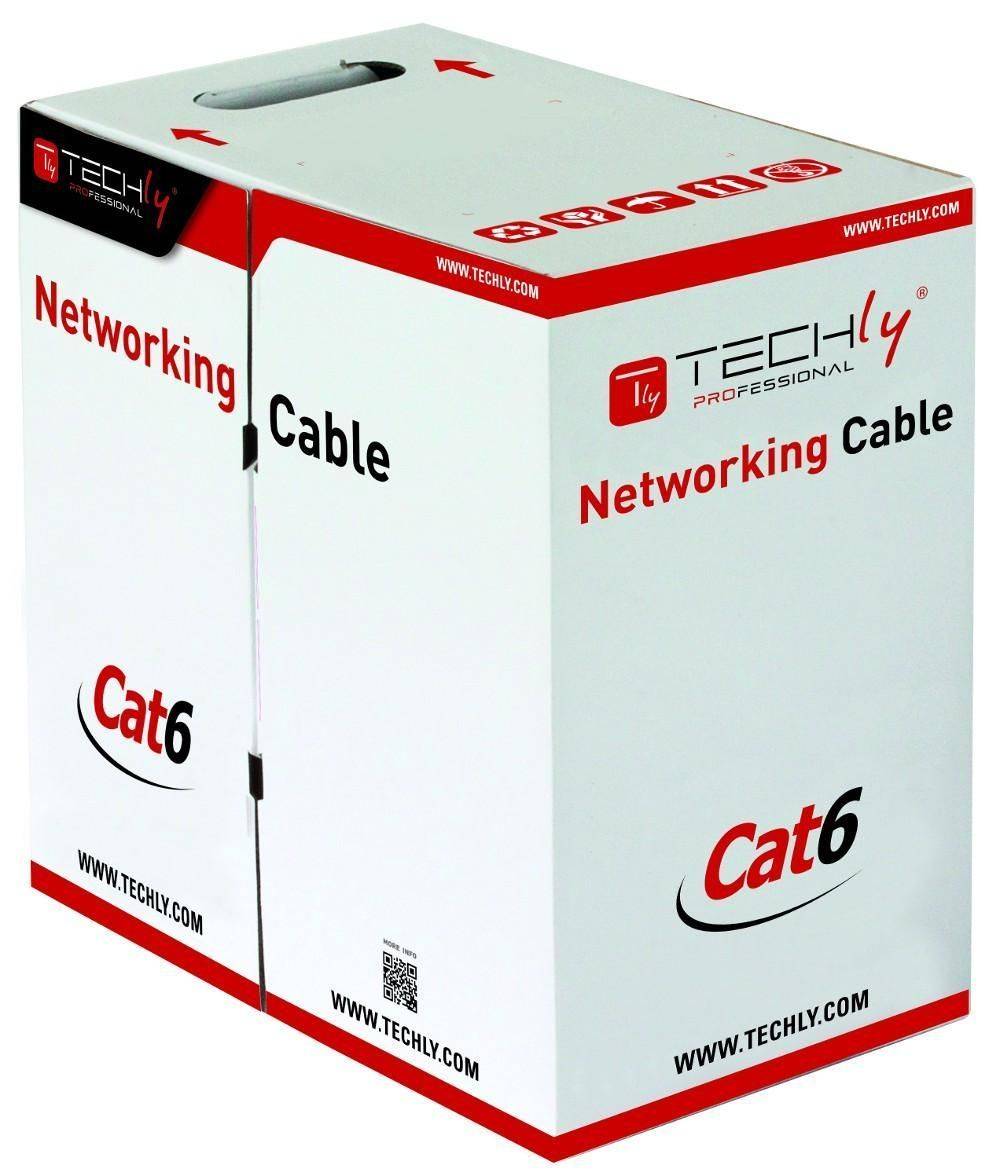 Techly ITP9-FLU-0305, 305 m, Cat6, U/UTP (UTP), Grau