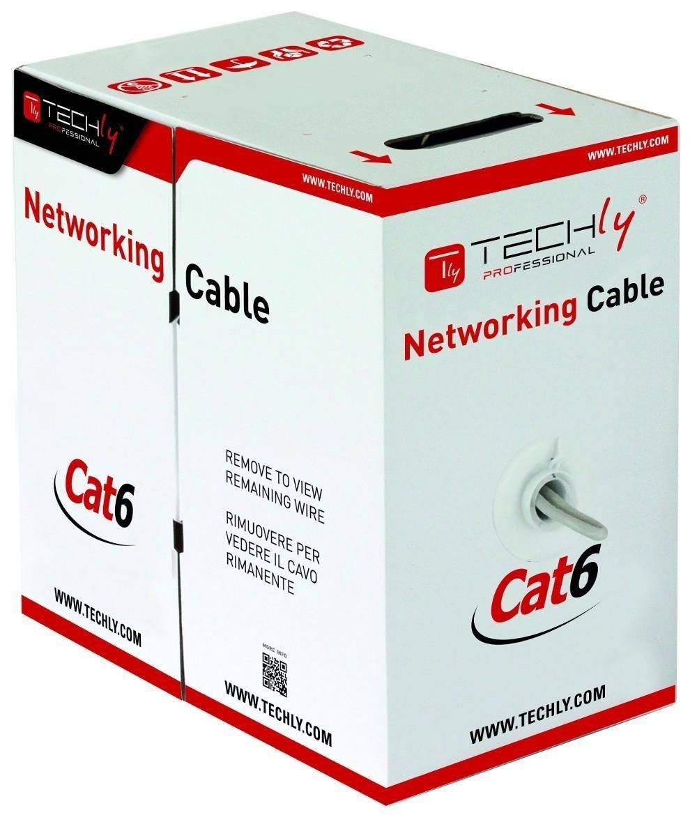 Techly ITP9-FLU-0305, 305 m, Cat6, U/UTP (UTP), Grau