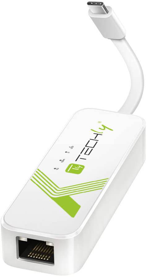 TECHly IADAP-USB31-ETGIGA3 Adapter 5 GBit/s USB-C® USB 3.2 (Gen 2), RJ45