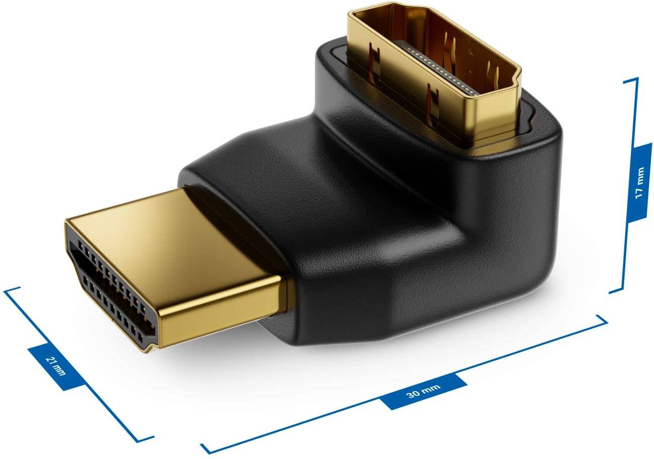 HDMI Adapter Stecker/Buchse 90° -- Multimedia Video-Komponenten TV,