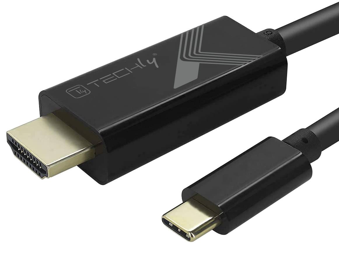 TECHly - Video- / Audio- / Datenkabel - 24 pin USB-C männlich umkehrbar zu HDMI männlich