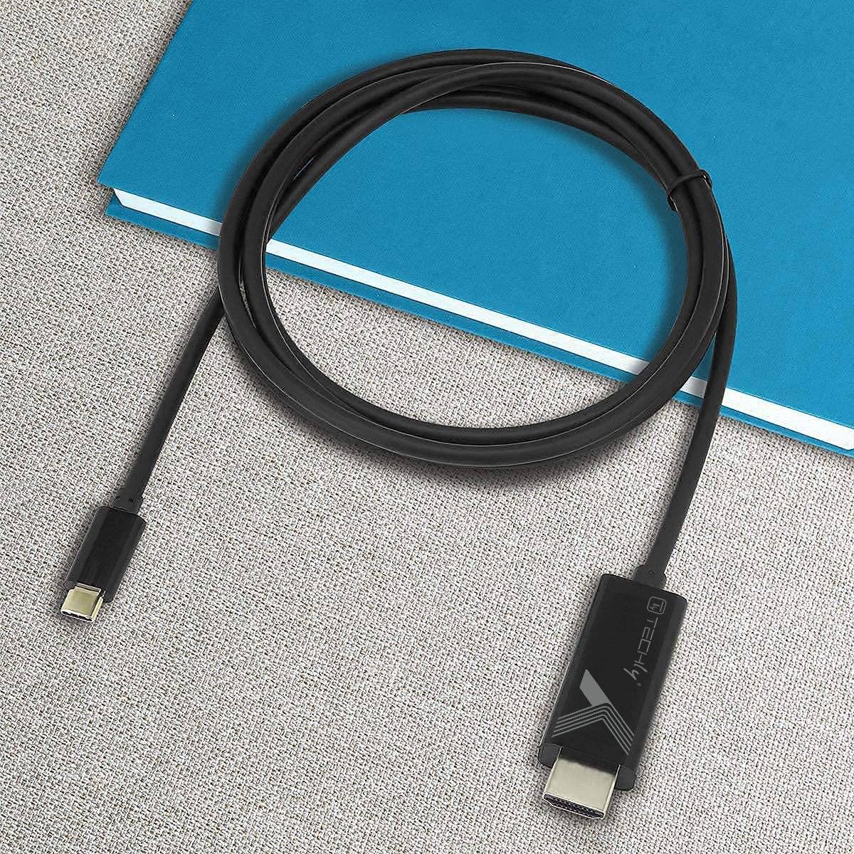 TECHly - Video- / Audio- / Datenkabel - 24 pin USB-C männlich umkehrbar zu HDMI männlich