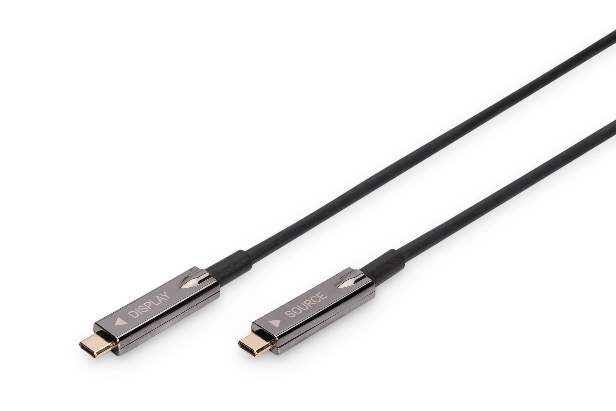 Digitus USB-C®-Displaykabel USB 3.2 Gen2 USB-C®, USB-C® Stecker 10.00 m Schwarz Flexibel, Geschirmt, mit USB AK-330160-100-S