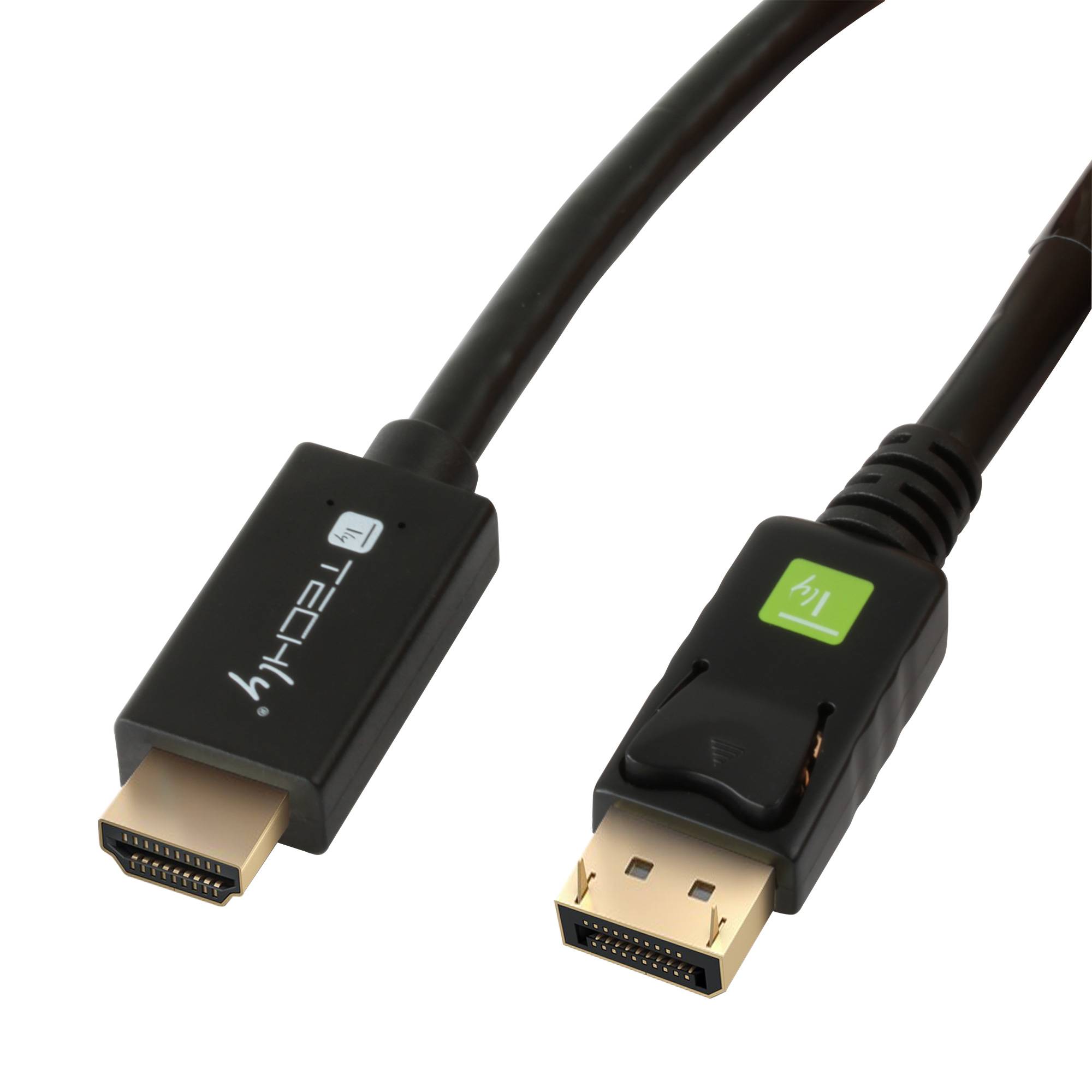 TECHly DisplayPort / HDMI Adapterkabel DisplayPort Stecker, HDMI-A Stecker 1.00 m Schwarz ICOC-DSP-H12-010 DisplayPort-Kabel