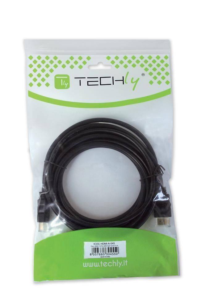 TECHly HDMI Anschlusskabel 5.00 m Schwarz ICOC-HDMI-B-050