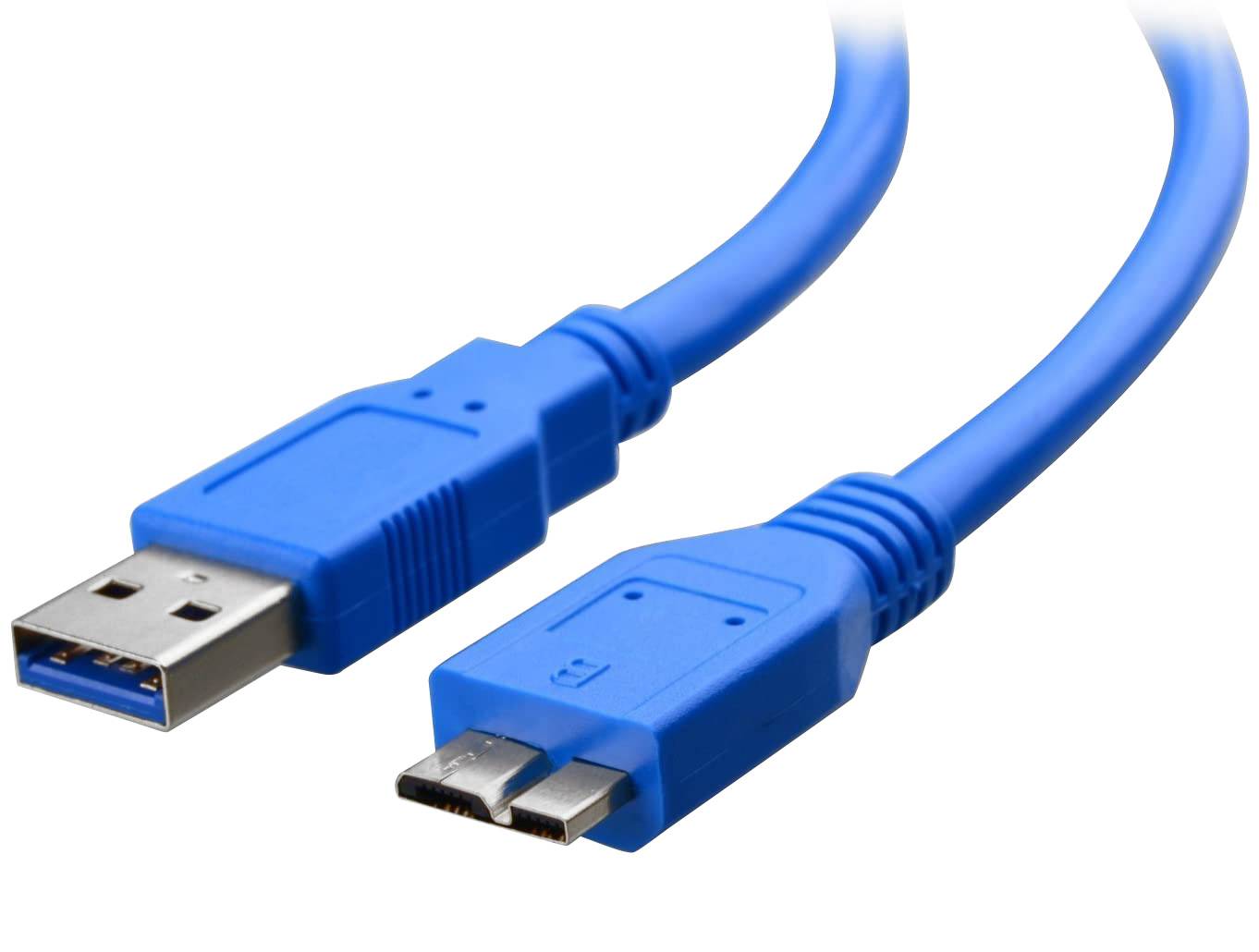 TECHly USB-Kabel USB 3.2 Gen1 USB-A Stecker, USB-Micro-B 3.0 Stecker 2.00m Blau vergoldete Steckkontakte ICOC-MUSB3-A-020