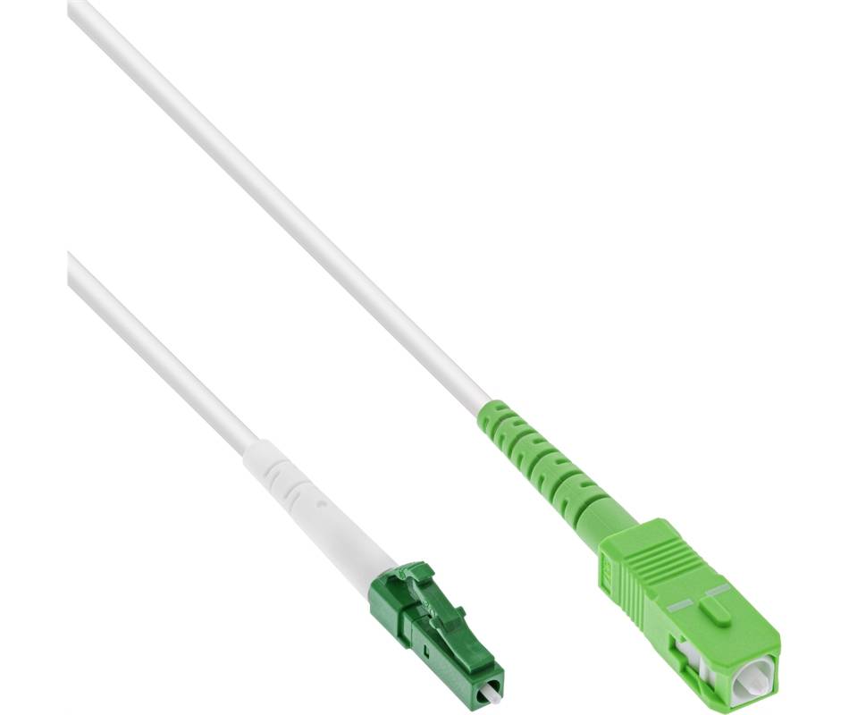 InLine® LWL Simplex Kabel, FTTH, LC/APC 8° zu SC/APC 8°, 9/125µm, OS2,
