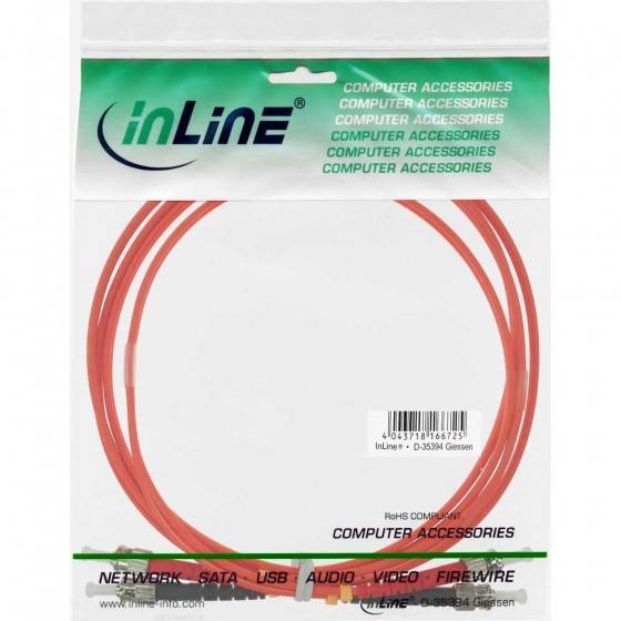 InLine® LWL Duplex Kabel, ST/ST, 62,5/125µm, OM1, 0,5m