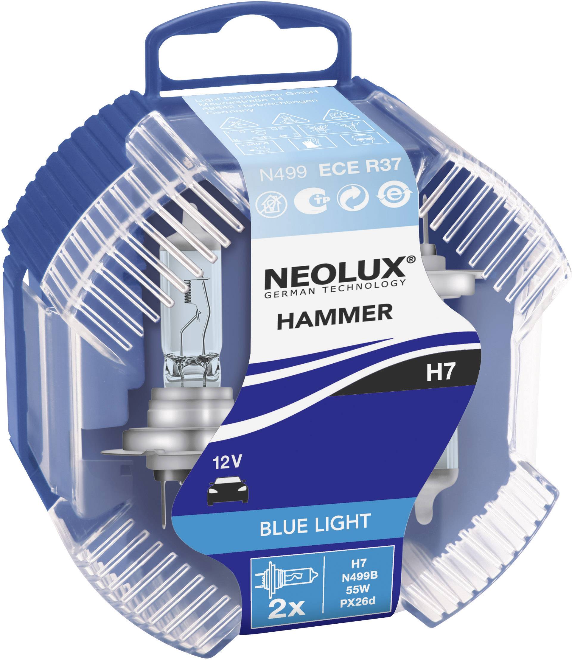 Neolux N499B Halogen Leuchtmittel BlueLight (Blue Hammer) H7 55 W 12 V