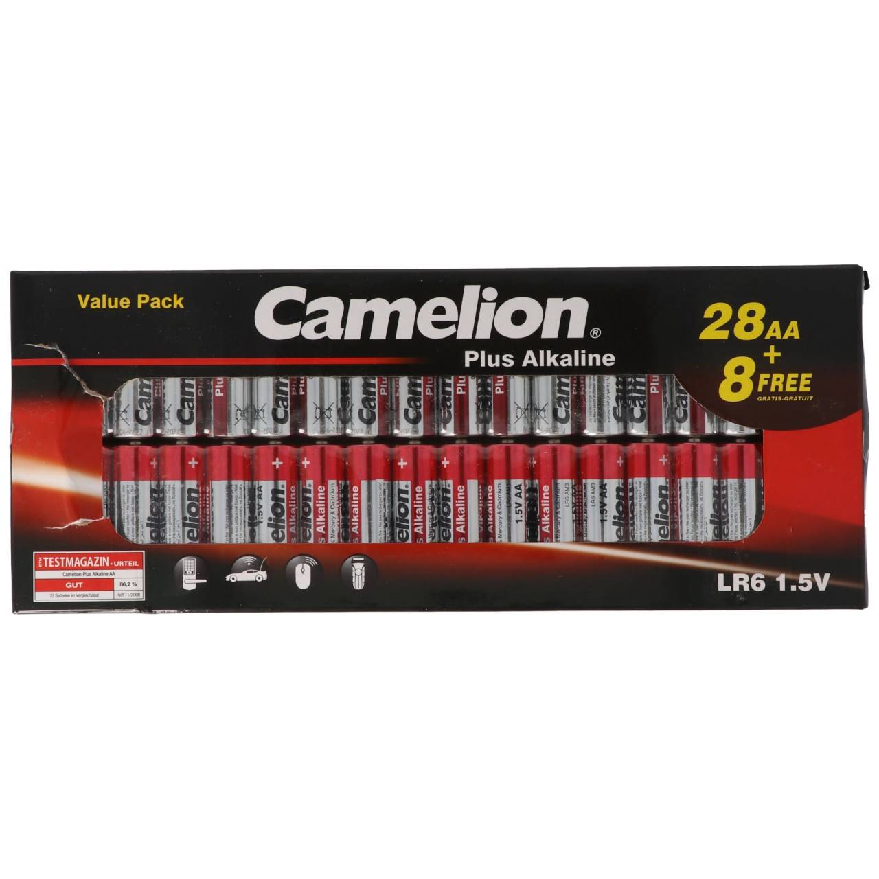28+8 gratis, Sparpack Camelion Plus Alkaline Mignon Batterien, AA, LR6, 1,5V
