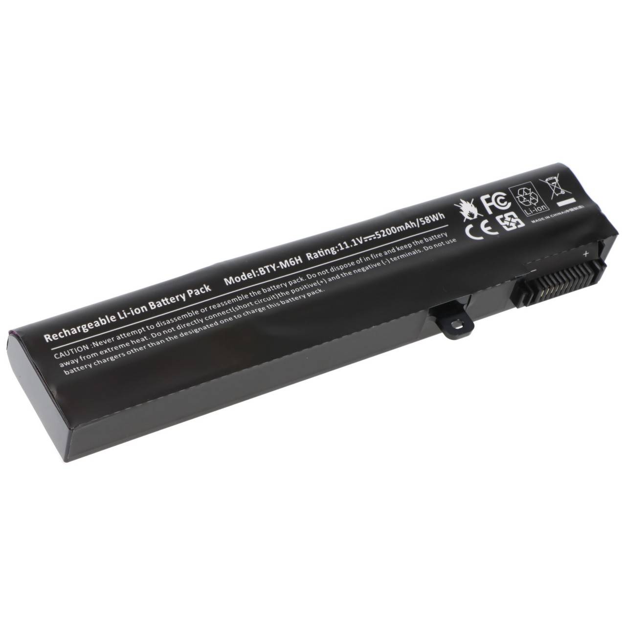 Akku passend für MSI GE62, GE72, Li-ion, 11,1V, 5200mAh, 57,7Wh