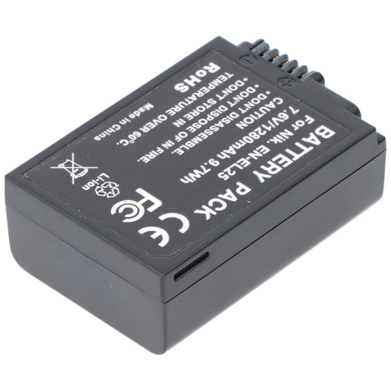 Li-ion Akku passend für NIKON Z50, Z FC Akkutyp Nikon EN-EL25, 7,6V, 1280mAh, 9,7Wh
