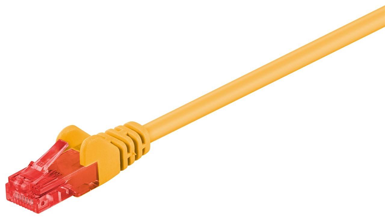 Goobay 68443 CAT 6 Netzwerkkabel RJ45 Stecker 250 MHz CCA Patchkabel Ethernet LAN Kabel U/UTP Internetkabel Gelb 10m