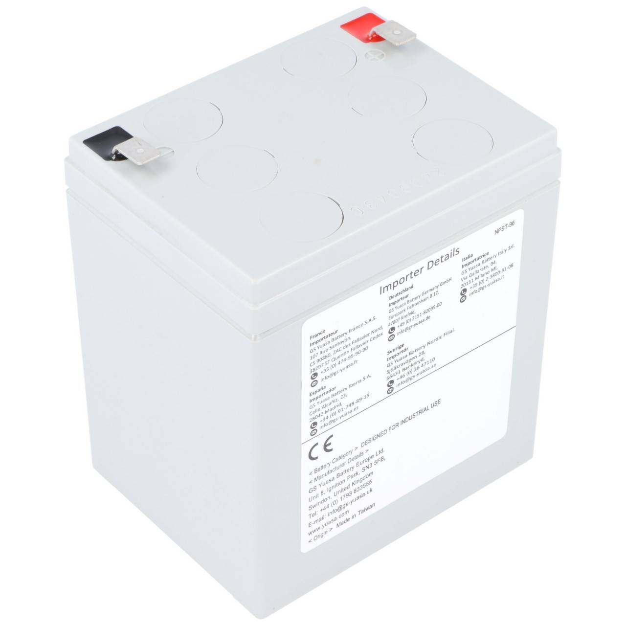 YUASA NP5-12L Akku Blei PB 12Volt 5Ah 90x70x106mm