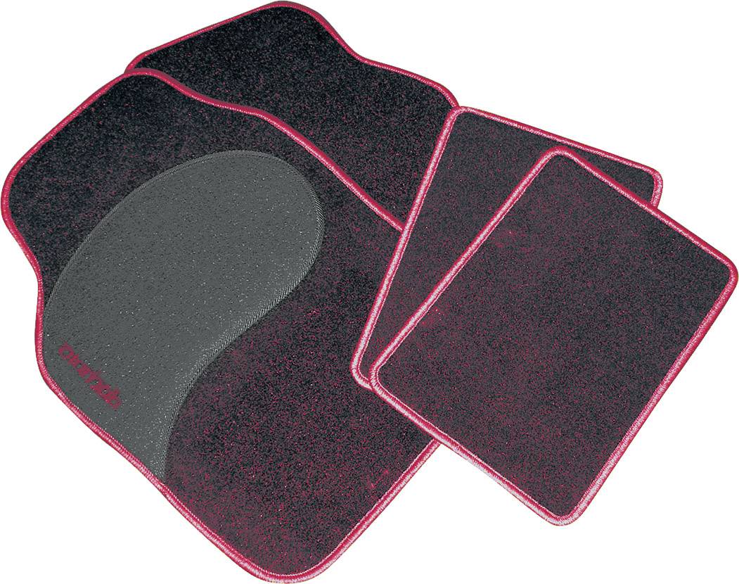 Eufab 28026 Fußmatte (universell) Passend für (Auto-Marke): Universal Textil  Schwarz, Rot