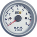 raid hp 660266 Kfz Einbauinstrument Drehzahlmesser Benzinmotor Messbereich 0 - 8000 U/min Silber-Serie Blau, Weiß 52 mm