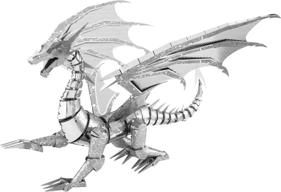 Metal Earth 3D-Bausatz Silber-Drache