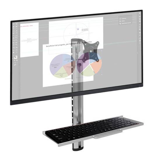 TECHly ICA-PLW 01 - Befestigungskit (Wandmontage, VESA-Adapter, Tastatur / Maus Regal) - für Monitor / Tastatur - Alumin