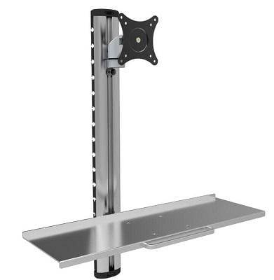 TECHly ICA-PLW 01 - Befestigungskit (Wandmontage, VESA-Adapter, Tastatur / Maus Regal) - für Monitor / Tastatur - Alumin