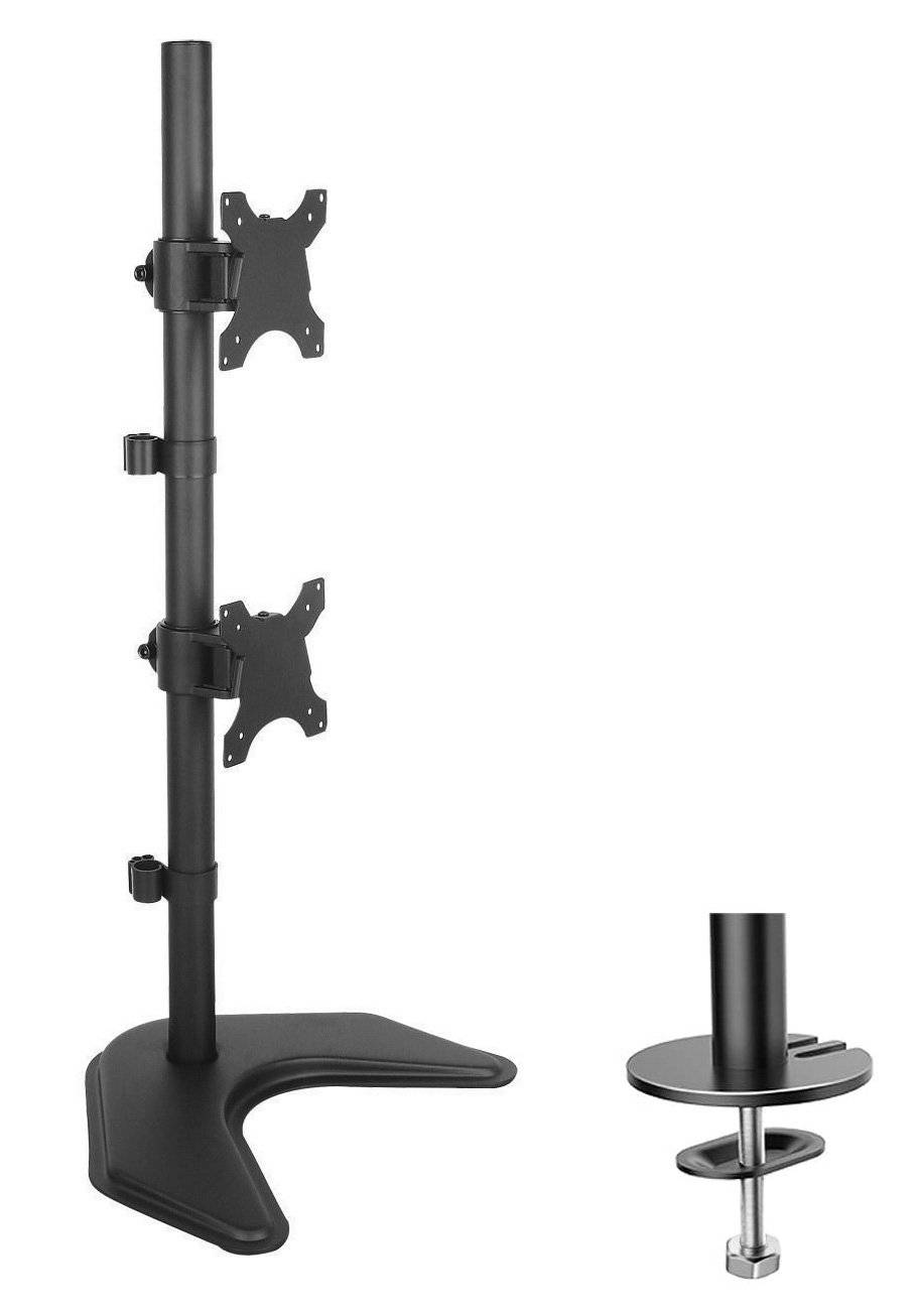 TECHly - Aufstellung - für 2 LCD-Displays - Schwarz - Bildschirmgröße: 33-68.6 cm (13"-27")