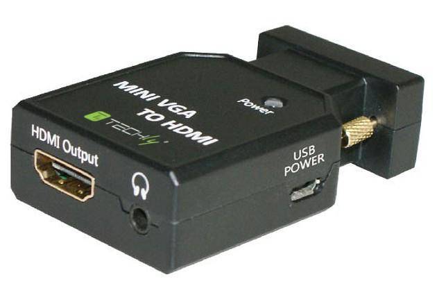 Techly Videoadapter - HD-15 (VGA), Mini-Stecker, Micro-USB Typ B zu HDMI weiblic
