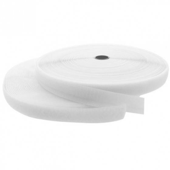 InLine Kabelbinder - Klettverschlussband 2-teilig - 25mm - weiß - 25m - Weiss