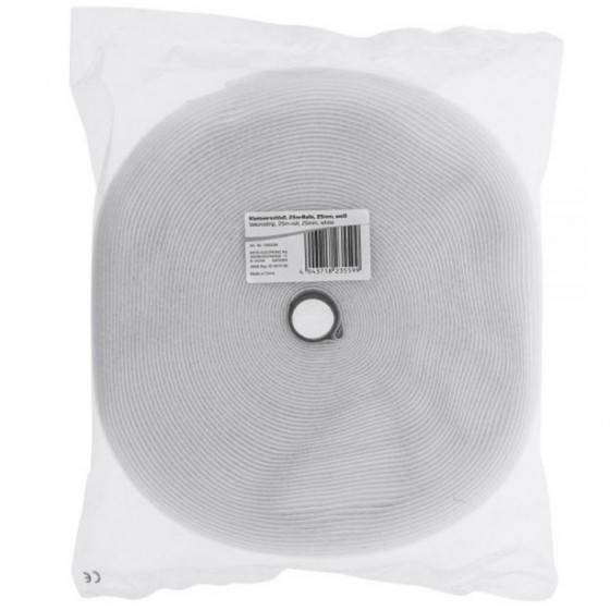 InLine® Kabelbinder, Klettband 2-teilig, 25mm, weiß, 25m