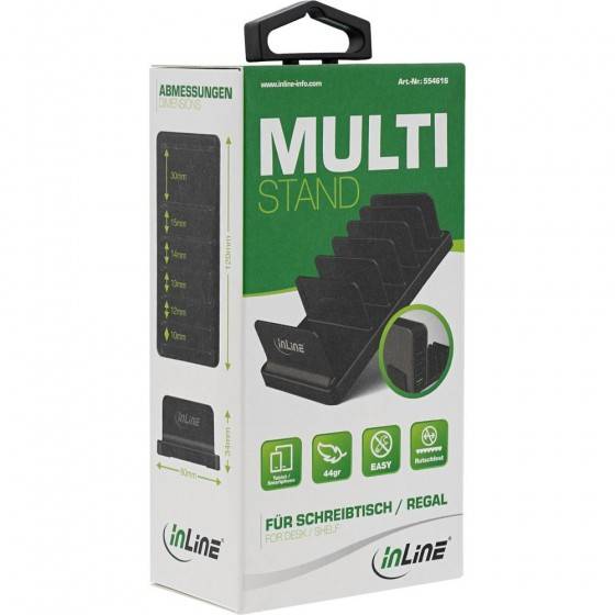 InLine® Multi-Stand mit 6 Fächern für Schreibtisch / Regal, schwarz