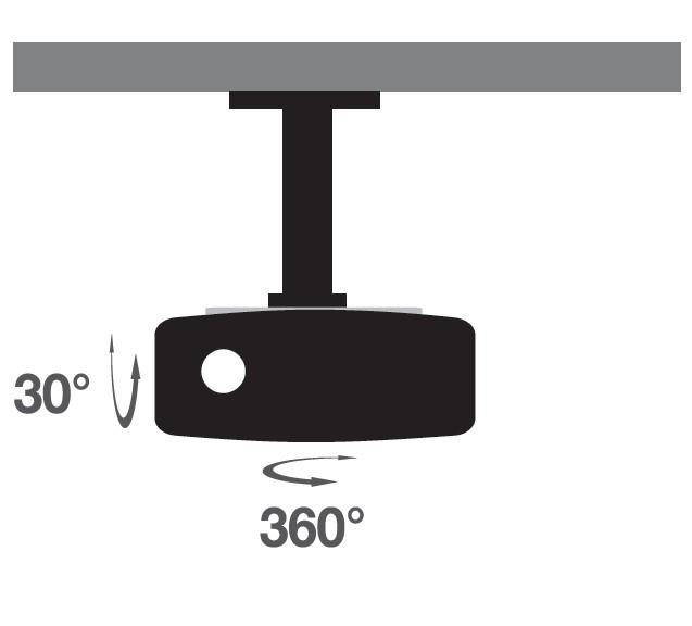 Universal-Deckenhalterung für Beamer, 20 -- cm Deckenabstand, Weiß / und