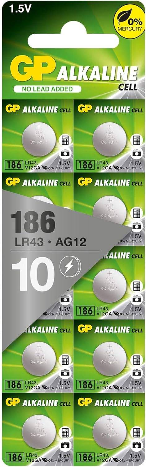 GP Battery GP186F-2C10 Knopfzelle LR 43 Alkali-Mangan 1.5 V 10 St.