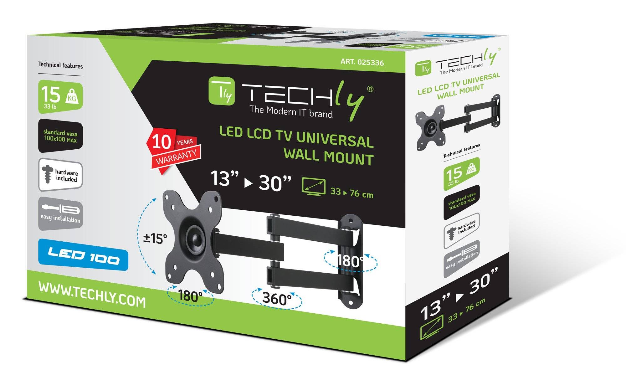 TECHly - Klammer - für LCD TV - Schwarz - Bildschirmgröße: 33-76.2 cm (13"-30")