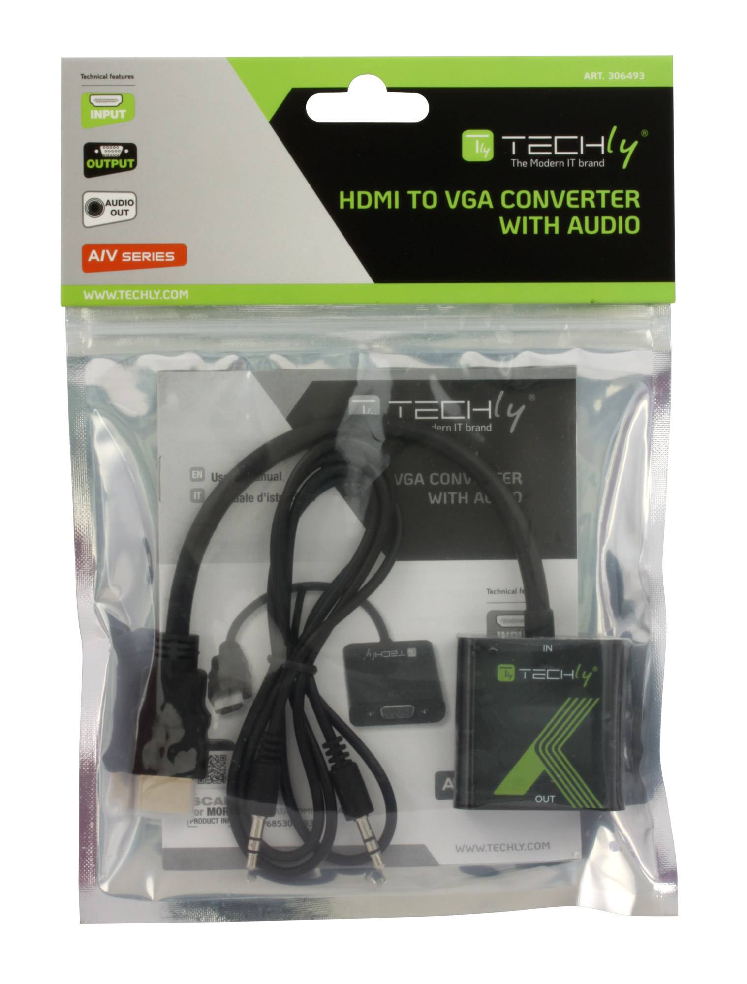 TECHly AV Konverter IDATA-HDMI-VGA2A [HDMI - VGA, Klinke]