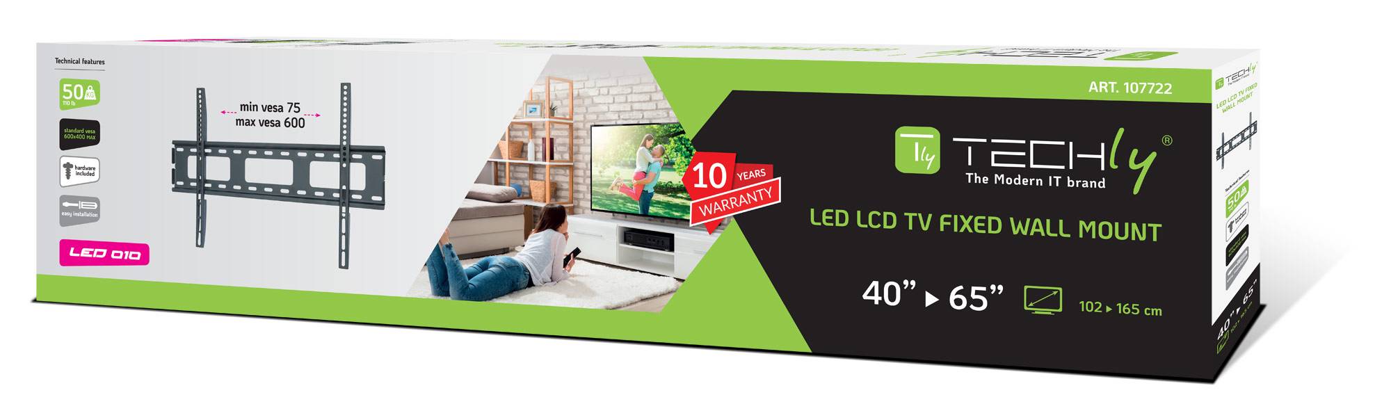 Techly Wandhalterung für LCD TV LED 40"-65"