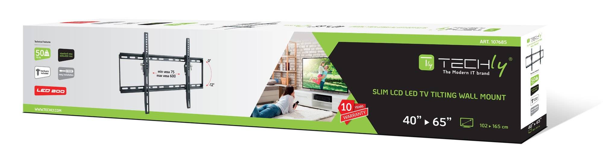 TECHly ICA-PLB-161L TV-Wandhalterung 101,6cm (40") - 165,1cm (65") Neigbar