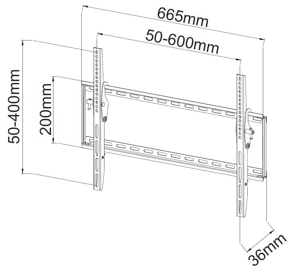 TECHly ICA-PLB-161L TV-Wandhalterung 101,6cm (40") - 165,1cm (65") Neigbar