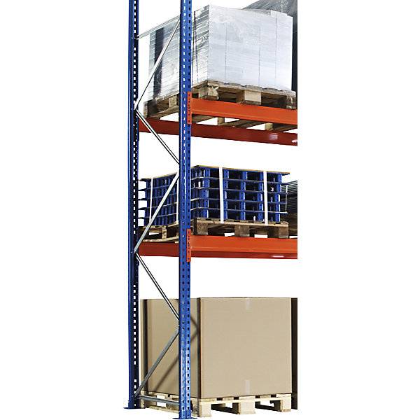 Palettenregal-Ständerrahmen Stahl Höhe 5000 mm Stützrahmen-BxT 100 x 1100 mm. SCHULTE 740147 49