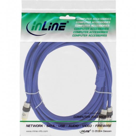 InLine® Cinch-Y-Kabel, PREMIUM, 1x Cinch Buchse zu 2x Cinch Stecker, 5m